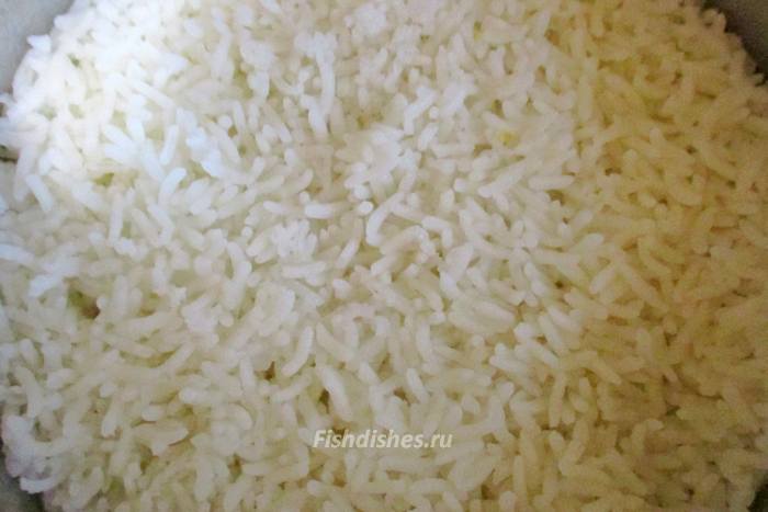Доведите рисовую массу до кипения